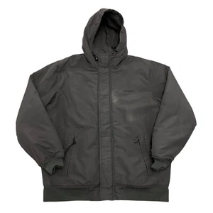 Carhartt Kodiak Blouson Jacket Hooded Grey Mens XL Quilt Insulated Full Zip - Picture 1 of 14