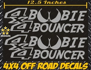 4x4 BOOBIE BOUNCER Truck Decal METALLIC SILVER for Chevy Silverado GMC SIerra - Picture 1 of 5