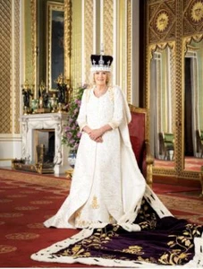 HM QUEEN CAMILLA CORONATION CROWN ALL ROYAL REGALIA 8" x 6" OFFICIAL PHOTO - Picture 1 of 1