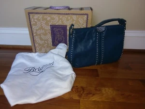 Brighton Pretty Tough Rex Handbag Leather Purse Spruce Dark Teal Stud - Picture 1 of 12