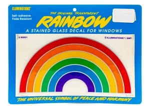 NEW Vintage Sunstreamer Rainbow Transparent Colored Stained Glass Window Decal - Picture 1 of 2