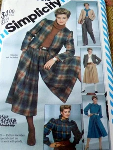 *PANTALONI CULOTTES BLUSA E GIACCA VINTAGE ANNI 80 modello cucito 12/34 NON TAGLIATI - Foto 1 di 1