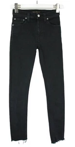 NUDIE High Kai Black Jeans Women's W24 L28 Skinny Fit Zip Fly Denim - Picture 1 of 9