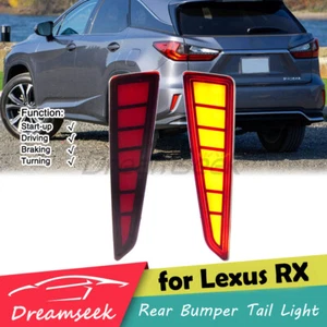 LED Rear Bumper Tail Brake Light for Lexus RX450h 2016-2019 with Turn Signal Red - Picture 1 of 6
