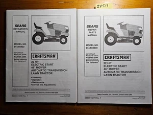 Sears Craftsman 944.60433 22HP 46" Mower Lawn Tractor Operator Manual + Parts 14 - Picture 1 of 15