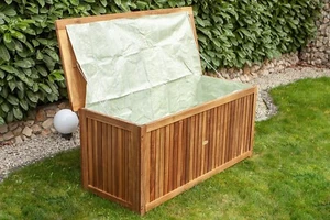 Akazie Auflagenbox WASHINGTON Gartenbox Holz Kissenbox Holzkiste Kissentruhe - Bild 1 von 9
