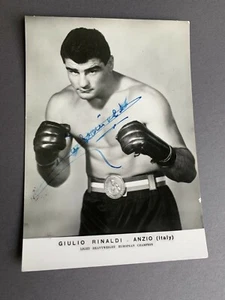 GIULIO RINALDI (†2011) European Champion Boxing Signed Autograph Card 10x15 - Picture 1 of 2