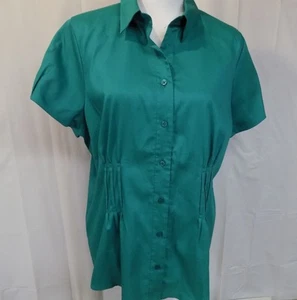 THE LIMITED BLUSA MUJER TOP BOTÓN MANGA CORTA FRONTAL VERDE TALLA XL - Imagen 1 de 4