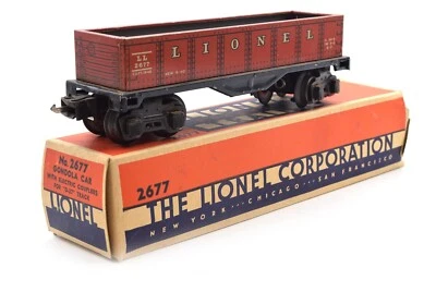 Lionel 2677 Prewar Tinplate Gondola Car Red O Gauge w/ Electric Couplers - Image 1 of 4
