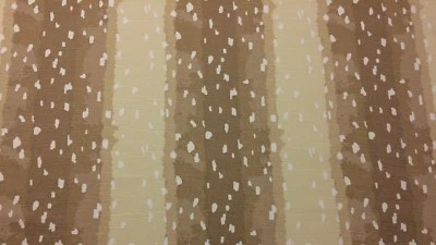 BALLARD DESIGNS ANTELOPE BROWN MOTIF SPOTS MULTIUSE FABRIC BY THE YARD 54" W - Image 1 of 4