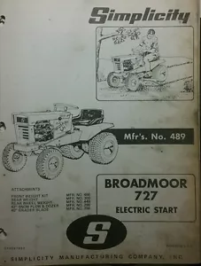 Simplicity 727 Broadmoor Garden Tractor, Snow Blower, Tiller, Mower (4 Manual s) - Picture 1 of 4