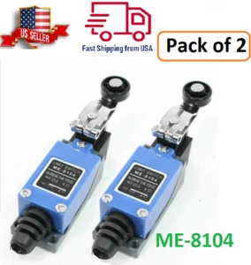 2 Pcs ME-8104 Momentary Actuator Action Rotary Roller Lever Arm Limit Switch - Picture 1 of 4