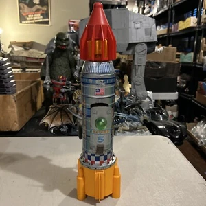 Rare fusée spatiale Apollo 12 en fer-blanc KY Toys YOSHINO Japon à piles - Photo 1 sur 14