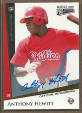2009 TRISTAR PROjections Autographs Yellow #169 Anthony Hewitt 19/25 Auto