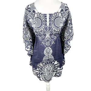 Top tunica Yoana Baraschi ricamato floreale Batwing Slvs linea A spiaggia taglia XS - Foto 1 di 11