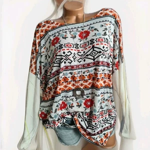 Sheego Bluse Shirt Damen große Größen Übergröße gemustert weicher Fall (1 065) - Bild 1 von 7
