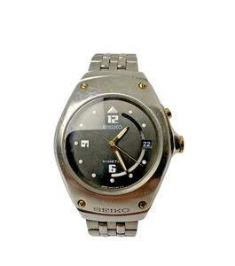 Orologio Uomo SEIKO Kinetic 5M42-0E30 Automatico Quarzo Made in Japan Acciaio Inox Data - Foto 1 di 13