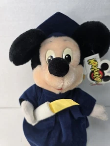 Vintage Walt Disney World Mickey Mouse Plush Graduation Robe 11" With Tag - Picture 1 of 17