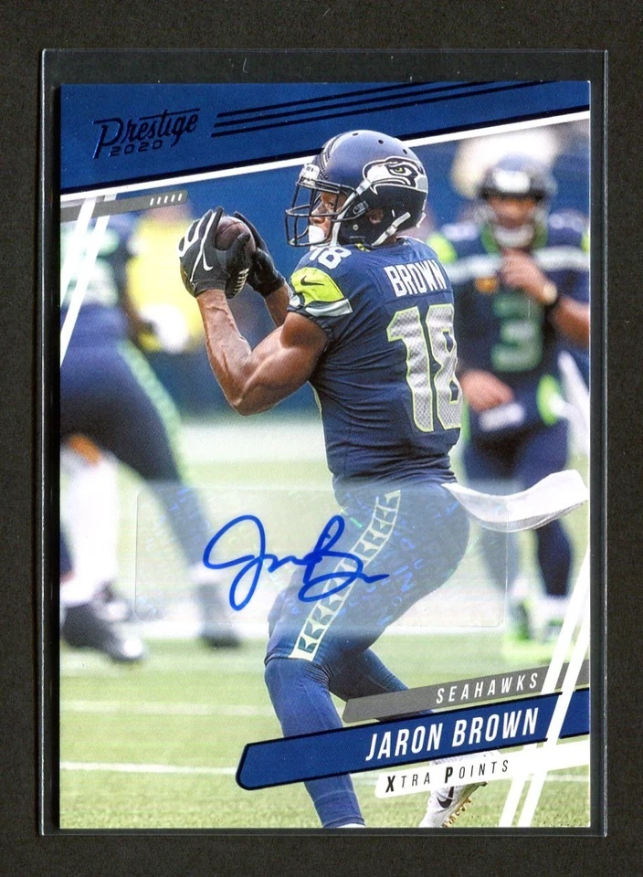 2020 Panini Prestige - #169 Jaron Brown [Autograph - Xtra Points - Blue] - Image 1 of 2
