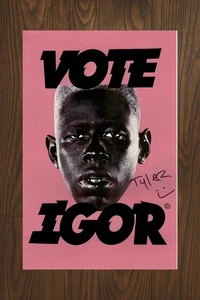 TYLER THE CREATOR-VOTE IGOR Signed Poster 11x17 with COA - Authentic Memorabilia - Picture 1 of 3