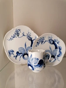 Meissen 1 cafetera 3 piezas Espada Orquídea Azul Marca 1ª y 2ª Wahl - Imagen 1 de 14