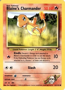 Blaine's Charmander Common Gym Heroes 061/132 MP - Picture 1 of 2