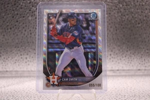 2025 Bowman Chrome Cam Smith RC #77 Wave Refractor /100 Astros Rookie - Bild 1 von 2