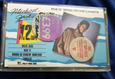 Michael Jackson ‎– The 12" Tape (Five 12" Mixes On One Cassette)  1986 UK Epic - Image 1 of 3