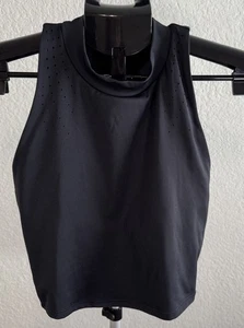 All In Motion Black Athletic Sports Bra High Neck Cropped Tank Top Size Small - Picture 1 of 5