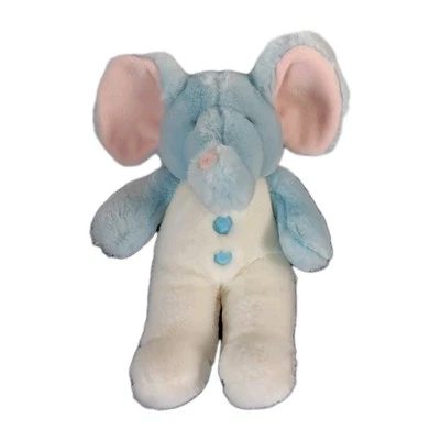 Juguete de peluche Russ Berrie Elefante Jumper Azul Blanco Sonajero De colección Foto 1 de 4