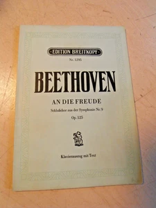 alte Noten Beethoven An die Freude op. 125 Klavierauszug mit Text Ed. Breitkopf - Bild 1 von 4