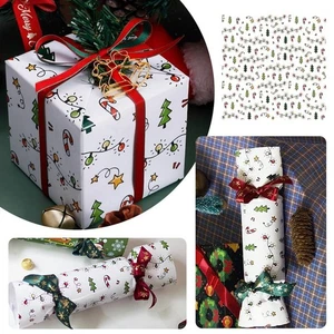 Adorable Christmas Gift Wrap 10 Large Sheets Festive Snowman Design Santa L3D8 - Picture 1 of 9