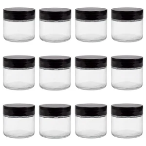Frascos de vidrio transparente de cara recta de 2 oz de Cornucopia Brands (paquete de 12), transparentes - Imagen 1 de 11