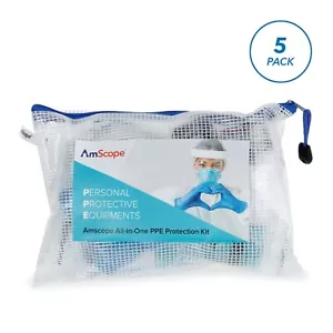 5Pk All-in-one 50+piece Personal Protection Equipment Kit - Business or Personal - Picture 1 of 4