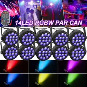150W 4in1 RGBW 14 LED PAR Can Wash Stage Light DMX Disco Party Club Effect Lamp - Picture 1 of 18