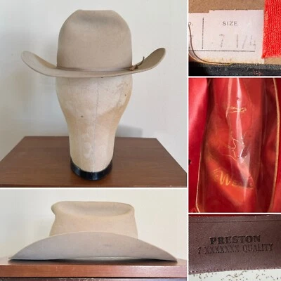 1950s Texas DANCER THE HATTER 7x Quality 7 1/8 Western Vtg Cowboy 60s - Image 1 of 4