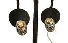 Samuel B Benham 18K Yellow Gold Sterling Silver Ornate French Clip Post Earrings