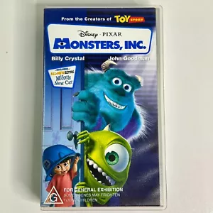 Disney Pixar Monster's Inc VHS Blue Tape Tested Tracked Postage - Picture 1 of 4