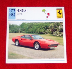 1975-85 Ferrari 308 GTB - Edito-Service, SA Sammlerkarte - Bild 1 von 2
