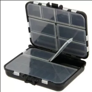 CAJA DE BROCAS DE TACKLE NEGRO CLIP CARPA ANZUELOS DE PESCA PESCADORES CUENTAS DE TIRO DE PLOMO - Imagen 1 de 6