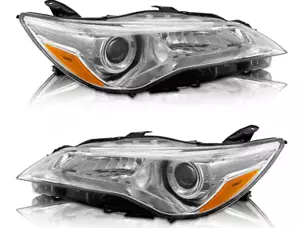Chrome Housing Headlights Pair for 2015-2017 Toyota Camry - Easy Install - Picture 1 of 7