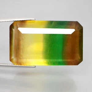 54,67 ct hervorragende (27 x 17) ovale geschliffene brasilianische zweifarbige Flourit Edelsteine - Bild 1 von 5