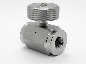 Válvula de sangrado en línea de acero inoxidable de alta presión 1/4 F NPT 6000PSI - Imagen 1 de 3