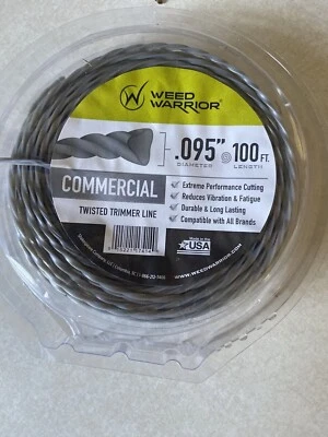 Weed Warrior Commercial Grade Twisted Trimmer Line .095" x 100 ft  *NEW* - Image 1 of 4