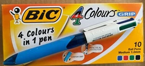 Bic 4 Colour Grip Retractable Ballpoint Pen 1.0mm - Picture 1 of 1