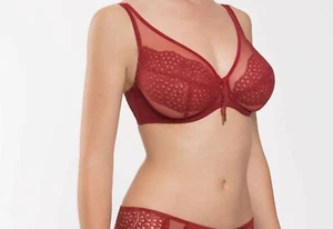 Maison Lejaby 270474 Women's Red Wings Full Cup Bra Size 34D - Picture 1 of 2