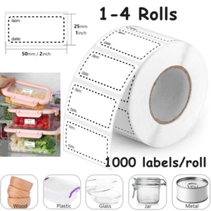 2"x1" Food Date Freezer Storage Labels Container Removable Stickers 1000/Roll - Picture 1 of 15