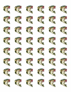 48 BASS FISH SHOWER ENVELOPE SEALS LABELS STICKERS 1.2" ROUND - Picture 1 of 1