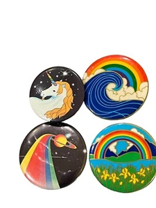 Rainbow PinbackButton 1980 Beautiful Color Lot 4 - Picture 1 of 5
