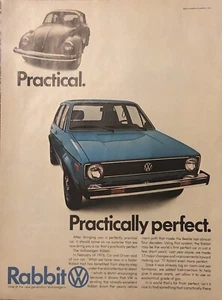 1977 Volkswagen Rabbit PRINT AD Practically Perfect VW New Generation VTG 1970s - Picture 1 of 5